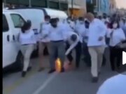 Rector de la UJAT ‘agarra fuego’ durante Gallo Universitario