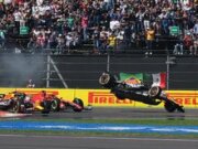 Checo Pérez queda fuera del GP de México tras chocar con Lecrerc