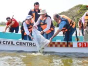 Fortalece Yolanda Osuna economía pesquera con siembra de 300 mil crías de tilapia en laguna La Pera