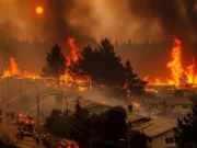 Incendio forestal devasta poblaciones en Chile