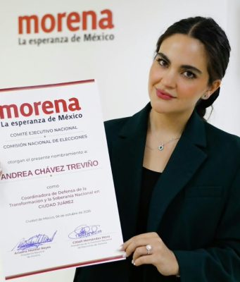 Morena coloca a Andrea Chávez en Juárez rumbo a 2027